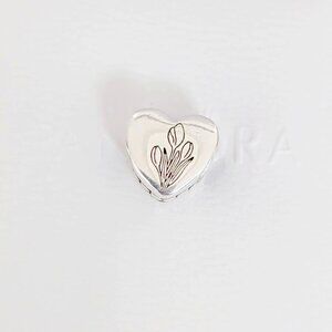 Pandora Netherlands and Tulip Heart Bead Charm S925 Sterling Silver Pendant